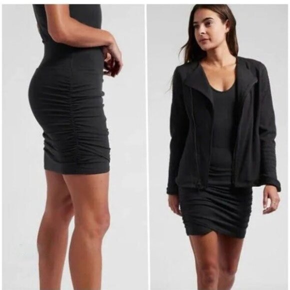 Athleta Transcend Skort Black Biker shorts with pockets Excellent Condition - Picture 1 of 14